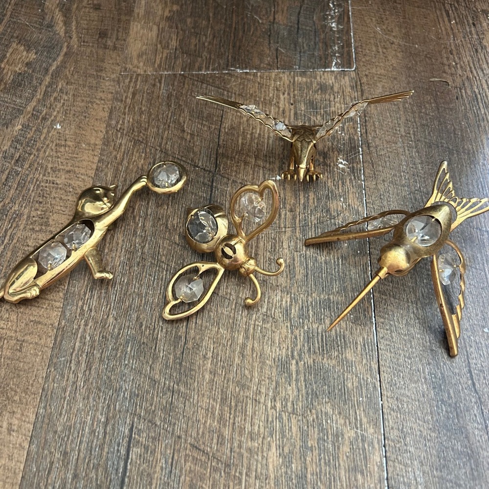 Mascot Crystal Delight 24k Gold Plated Eagle Cat 4 Vintage 1996 SunCatcher